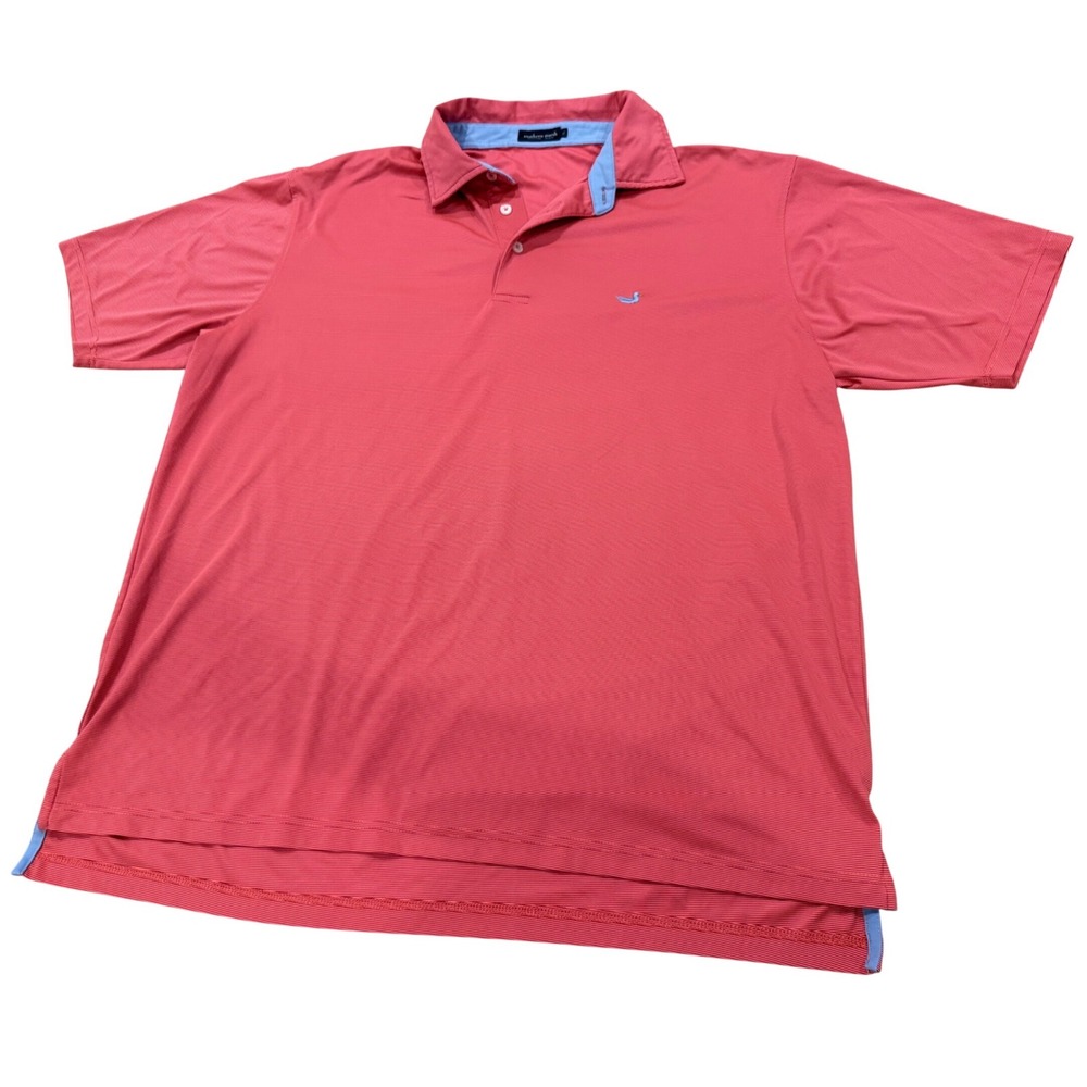 Southern Marsh Mens Performance Polo Shirt Red Stripe Short Sleeve Size XL